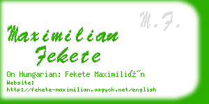 maximilian fekete business card